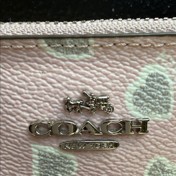 Coach Pink and Red Heart Wristlet - Picture 2 of 4